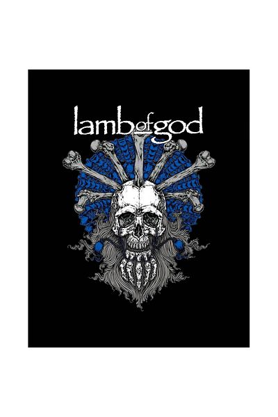 Z zepplin Lamb of God Bearded Skull Large Back Patch Patch