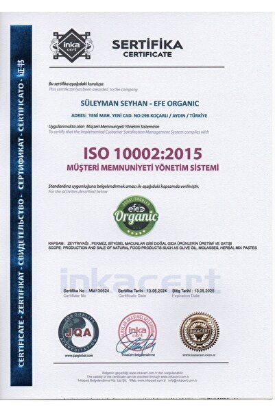 Efe Natural Olive Doğal Ürünler Efe Organic Ultra Natural 10 Lt Pet