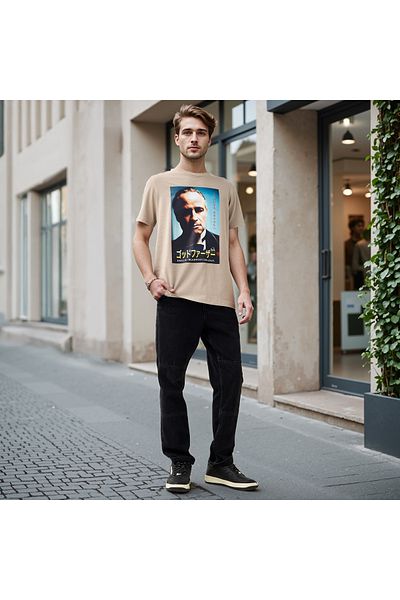 FAV The Godfather Print Crew Neck T-shirt