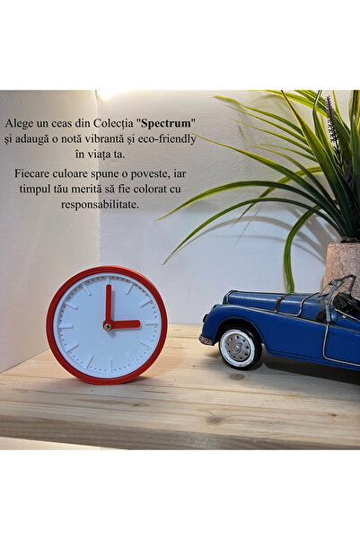 OEM Decorative silent clock, 11 cm, red, 3D printed from PLA (Bioplastic) (1033)