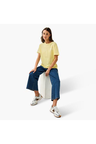 Lee Cooper Graphic Print T-shirt with Crew Neck