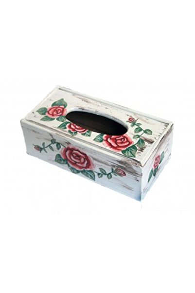 Decoratiuni Vintage Casa Retro Cutie pentru servetele cu trandafiri,pictata m...
