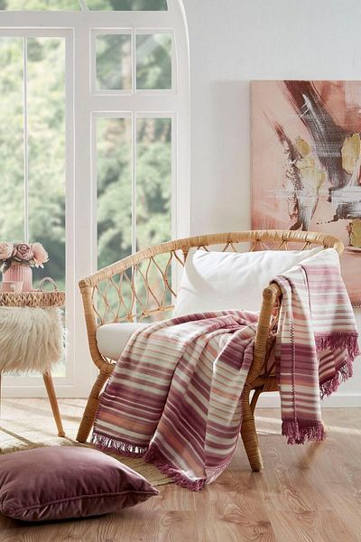 STOREMAX Jvnnastore Floretta Striped Cotton Blanket 130X170 cm Trendyfr 646268