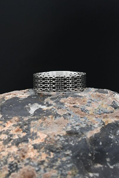 Prestige Kral Zincir Desenli 925 Ayar Gümüş Erkek Alyans Yüzük 901905