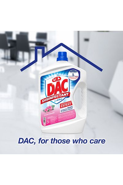 DAC Disinfectant Rose 1.5 Litre 99.9% Germ Protection with Long-Lasting Floral Freshness