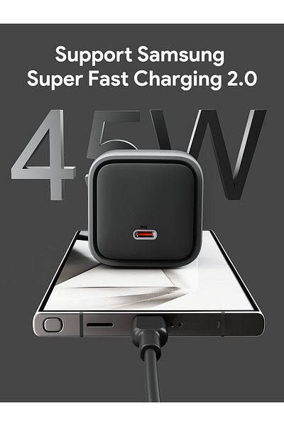 AUKEY Comet 45W World Most Compact GAN Technology and PD Wall Charger PA-C2 Gray
