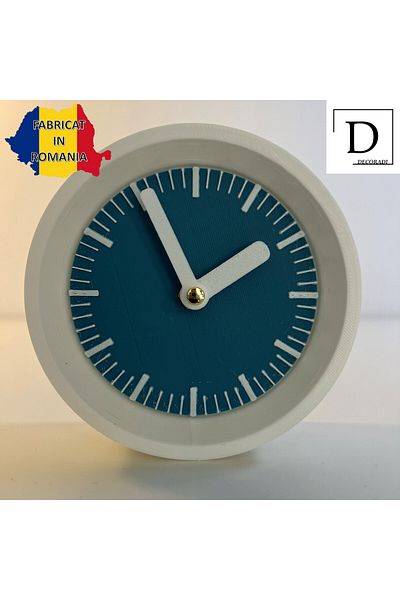 OEM Decorative clock "Kaleia", 11 cm, dark blue, 3D printed from PLA (Bioplastic)
