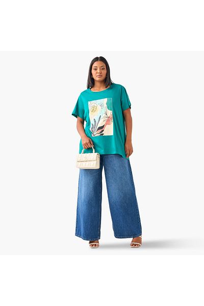 Ulla Popken Plus Size Ulla Popken Printed T-shirt