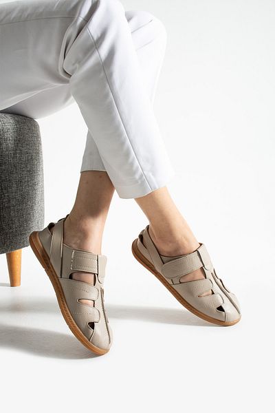 Getcho Mylena Stone Closed Toe Velcro Orthopedic Daily Comfortable Summer Women's Sandals