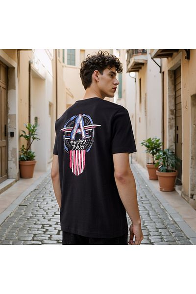 FAV Avengers Print T-shirt with Crew Neck