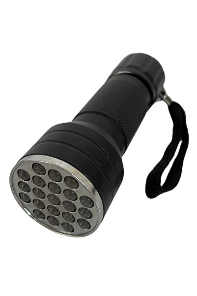 Hazar Led UV Mor Işık El Feneri Taşınabilir 21 Ledli Ultraviyole Fener Para Bakteri Kontrol Dedektörü