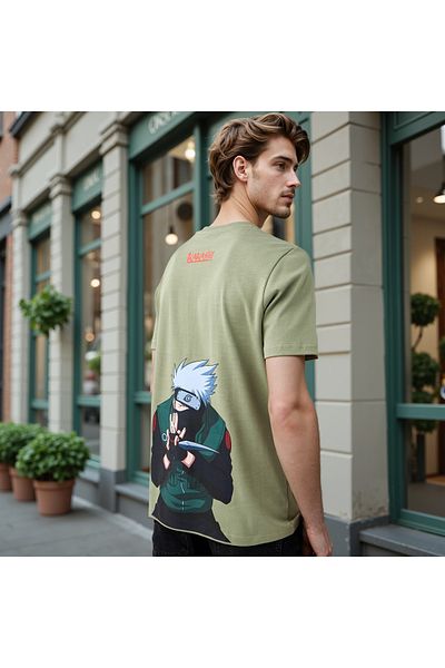 FAV Kakashi Print Crew Neck T-shirt