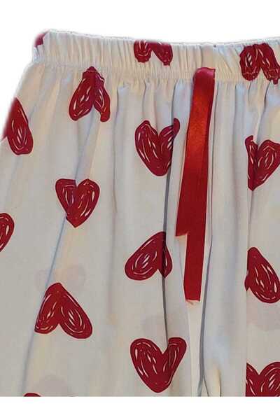 NiLi Pantaloni de pijama din țesătură MILAN CU MODEL DE INIMĂ