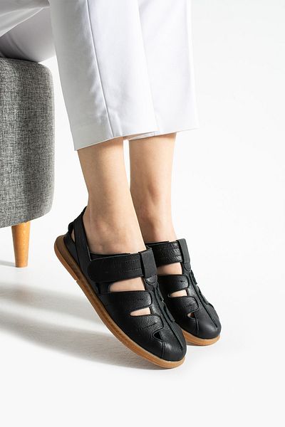 Getcho Mylena Black Closed Toe Velcro Orthopedic Daily Comfortable Summer Women's Sandals