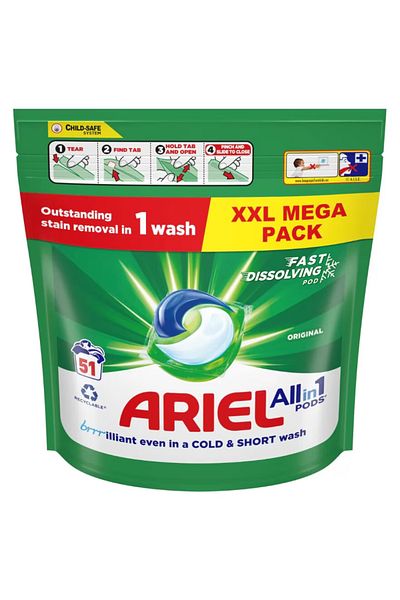 Ariel Detergent de rufe ARIEL All in 1, Universal, pentru toate tesaturile, 51 Capsule