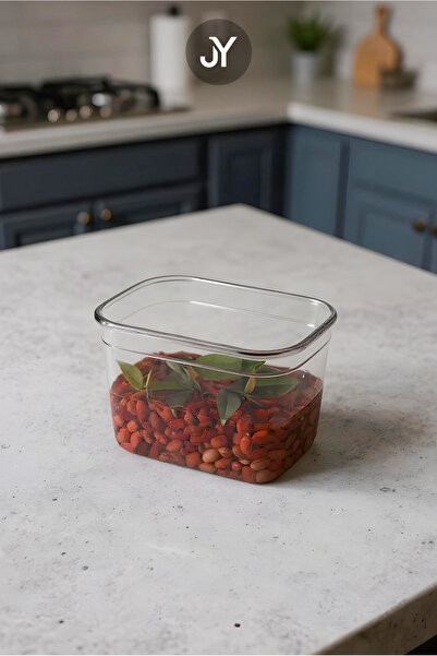 Justyol Set of 9 1300 ml Moly Rectangular Storage Containers – with Labels, Lids and Suitable for Multiple Uses