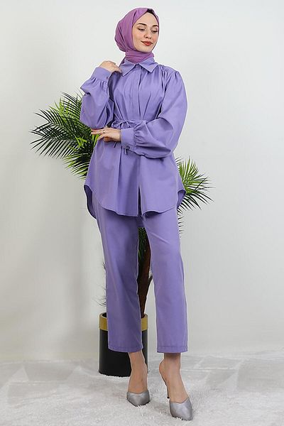 GİYZAMİLA Shirt and Trousers Suit Lilac