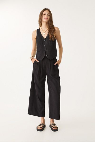 Stradivarius Linen blend darted culottes