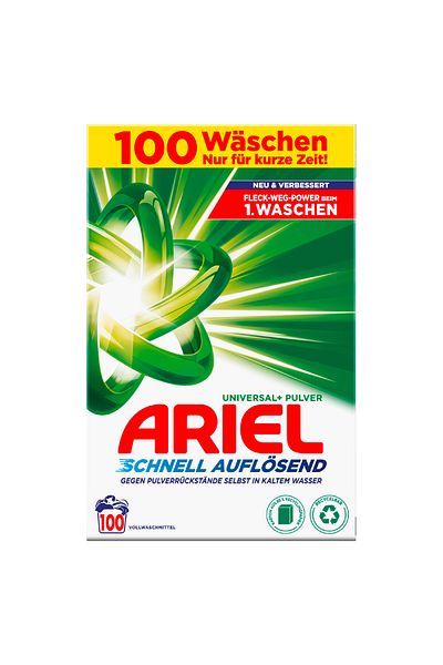 Ariel Detergent de rufe pudra, Ariel, Universal, 100 spalari, 6 kg