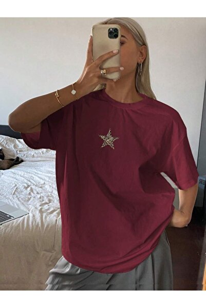 OVER HEAD Γυναικείο μπλουζάκι Star Leopard με τύπωμα oversized