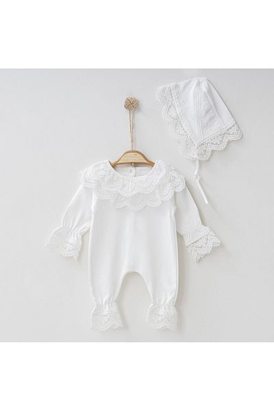 Mert Baby Lily Lace Newborn Jumpsuit and Hat