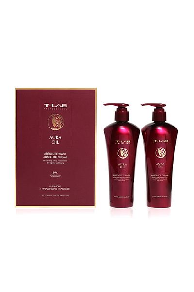 T Lab Set cadou T-LAB Professional Aura Oil Duo Șampon, 300 ml + Tratament, 300 ml
