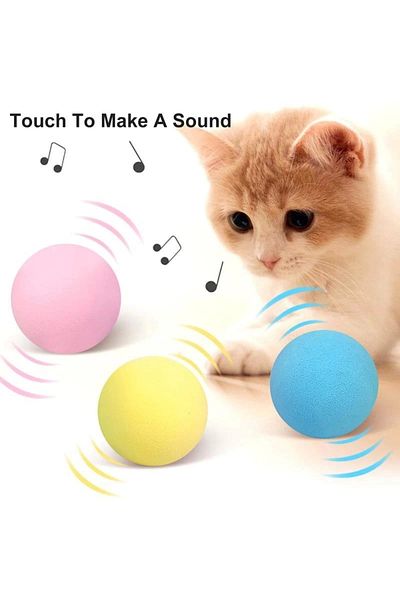 AC BOX Sound and Smart Cat Toy Ball - 50 Mm, Animal Sound, Fun Cat Toy