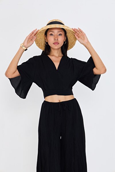 TIFFANY&TOMATO V Yaka Sırt Dekolteli Bluz