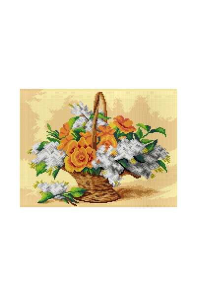 Orchidea Tapiserie imprimată Flori galbene în coș 3219 30*40 cm