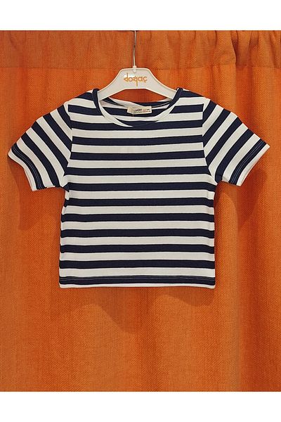 Çikoby Laci-White Striped Camisole Crop T-Shirt