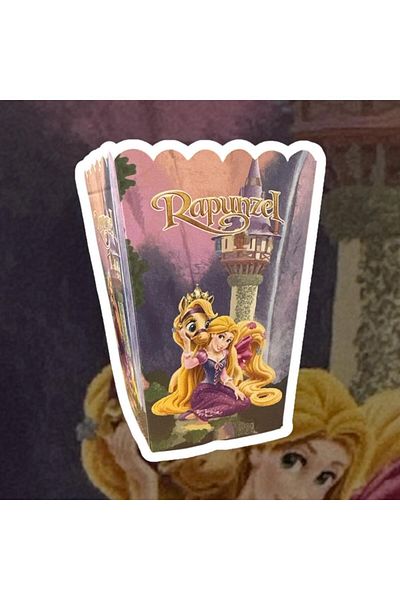 Cadde Süs Rapunzel Themed Popcorn 8-Piece Corn Box