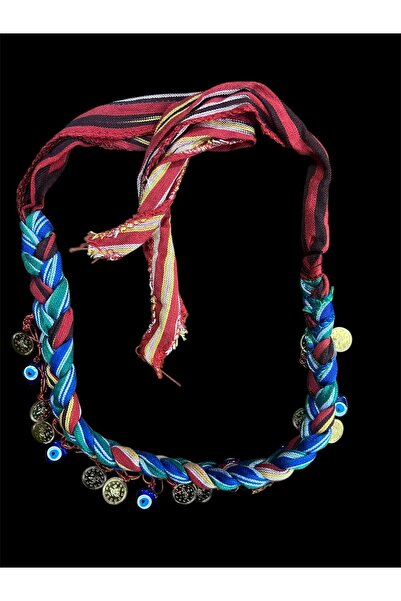 MODA Braided Sequin and Evil Eye Beaded Bandana