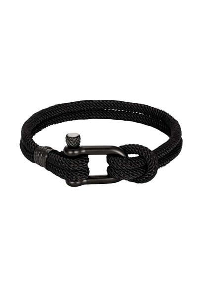 Tessero Brățară nautică bărbătească din frânghie neagră, Tessero
