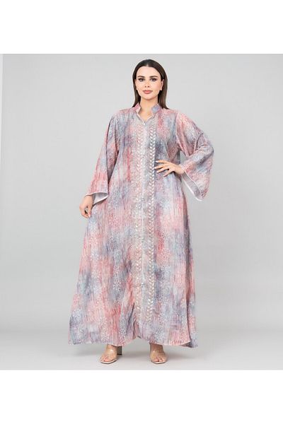 IKKXA Petal Grace Embroidered Jalabiya with Belt