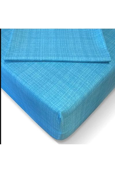 YÜNTEKS Fitted Sheet Set Elastic Sheet Set Blue
