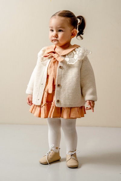 JNF kids Baby Girl Cardigan Skirt Set with Pantyhose and Gift