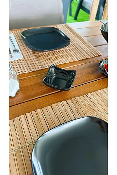 Alezy 522 Göreme Melamin Termostar Urgup Single Sauce Bowl 8X8 cm Black