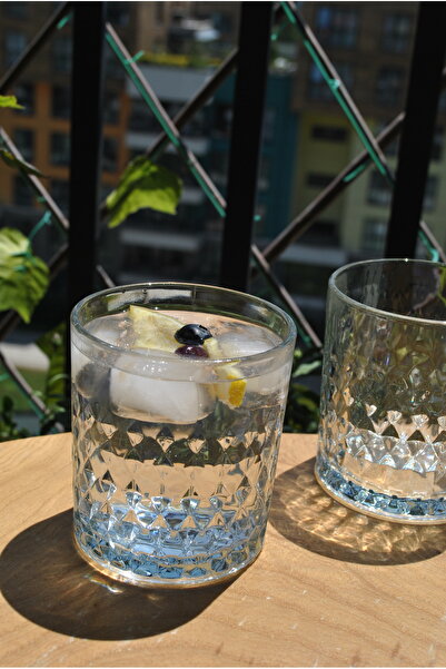 Qualitev Set of 6 Glass Soft Drink Cups Water Cocktail Cups Cold Coffee Cups 340 Ml-Oyster