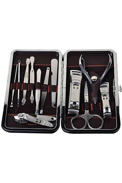 LiderGlobal Professional Manicure Pedicure Set (12 Pieces) in Special Bag