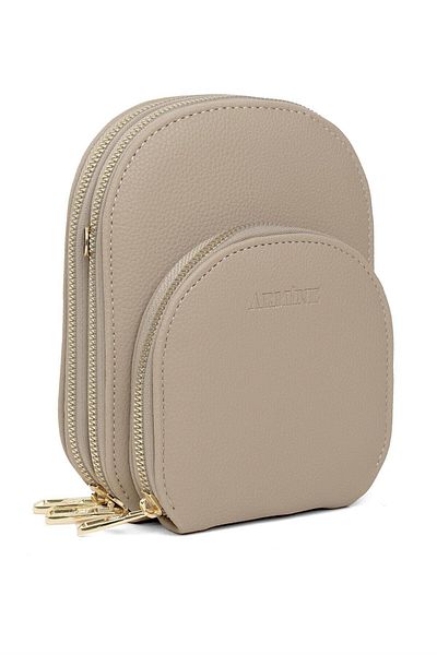 Armine Zippered Mink Colored Modern Handbag Women's Bag Mink