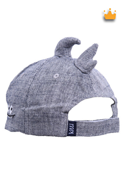 Kitti 1-3 Years 50cm Baby Boy Summer Baby Shark Patterned Adjustable Hat Cap Anthracite Y2311004