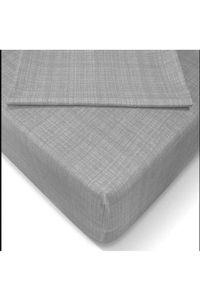 YÜNTEKS Fitted Sheet Set Elastic Sheet Set Gray