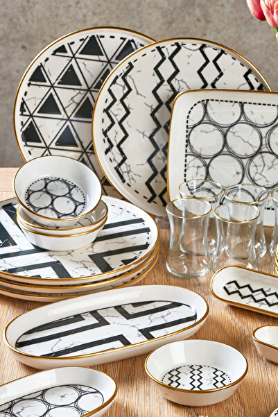 Fecra Feza 35 Parça Gold Fileli Kahvaltı Seti