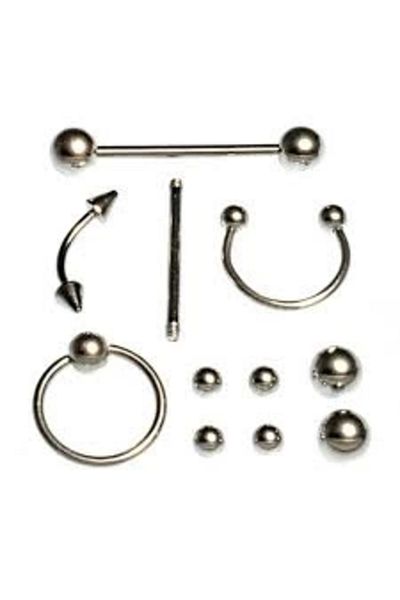 Enseb 11 Piece Piercing (Surgical Steel) and Piercing Ball Set Piirsing