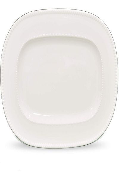 QUALITIER Oval Platter Plate 33 cm – Gold & White