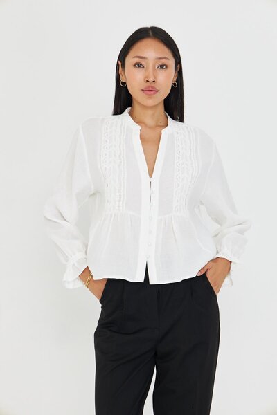 TIFFANY&TOMATO Hakim Yaka Dantelli Gömlek