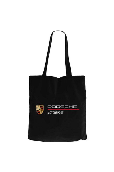 Z zepplin Porsche Logo Motorsport Black Canvas Tote Bag