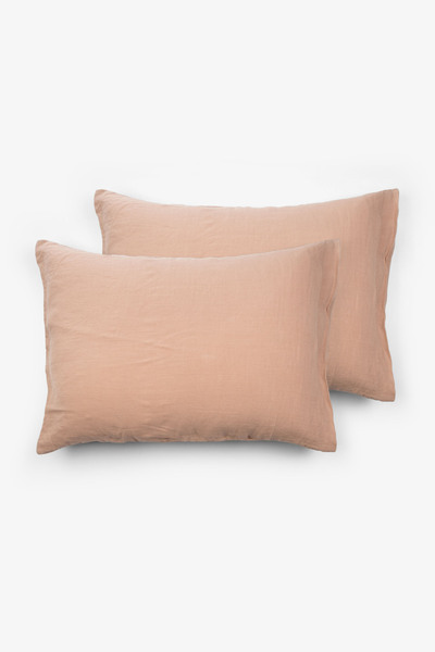 JOJOMIA Lona 2-Piece Linen Pillow Case 50X70 Salmon