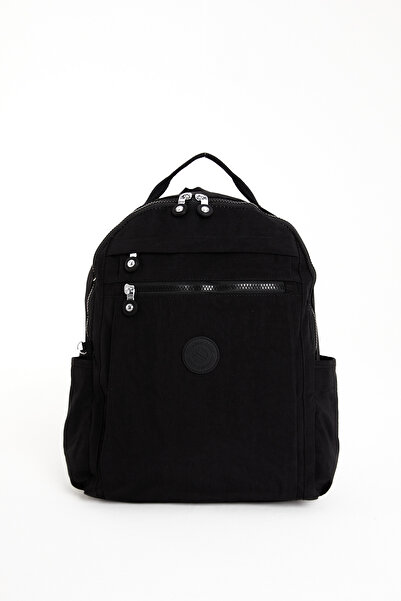 Sanmorris Unisex Suya Dayanıklı Krinkıl Kumaş Çok Gözlü Laptop Okul Ve Sırt Ç...