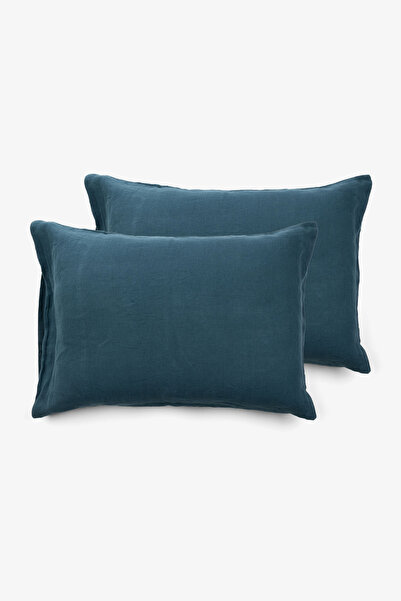 JOJOMIA Lona 2-Piece Linen Pillow Case 50X70 Petrol